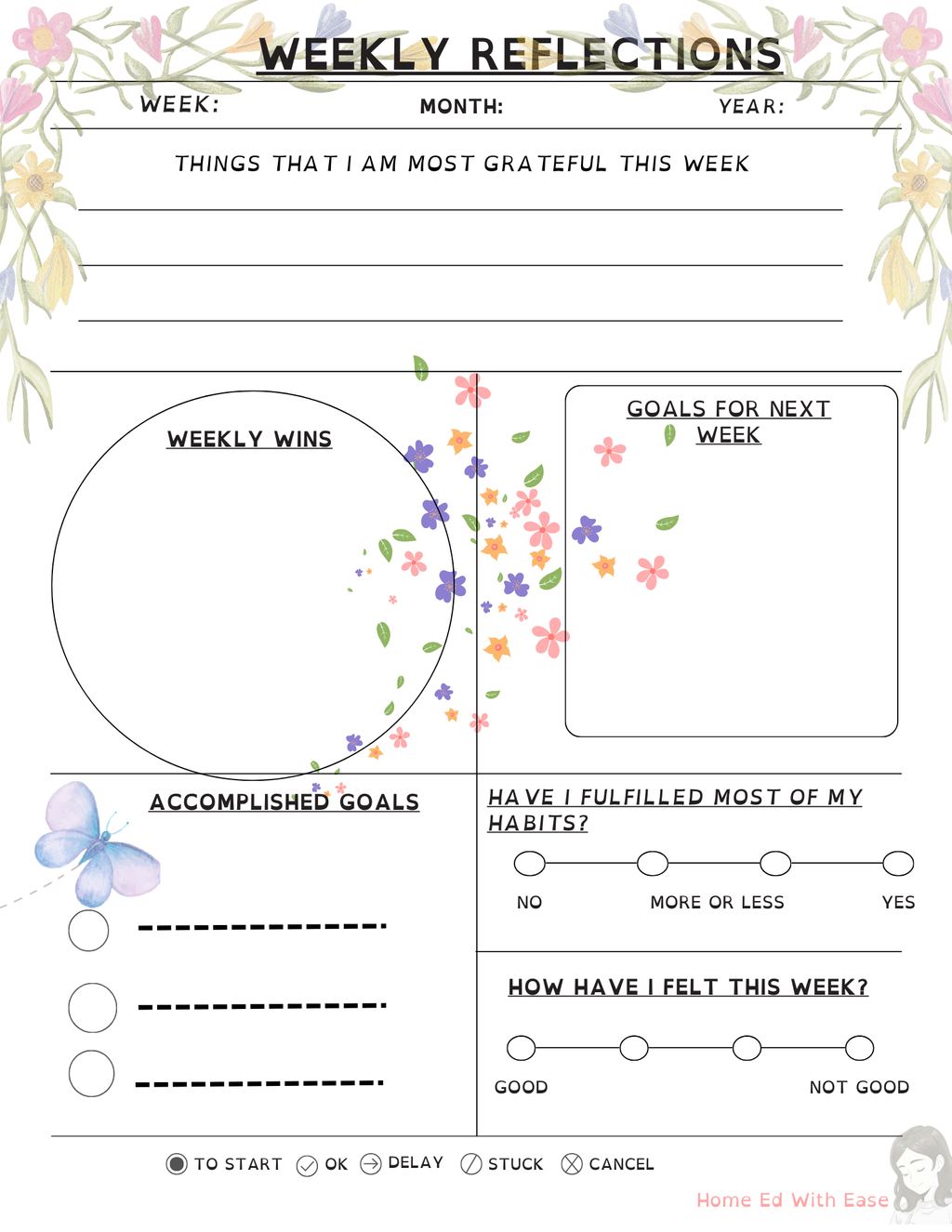 Spring Edition Weekly Planner  Home Ed With Ease
