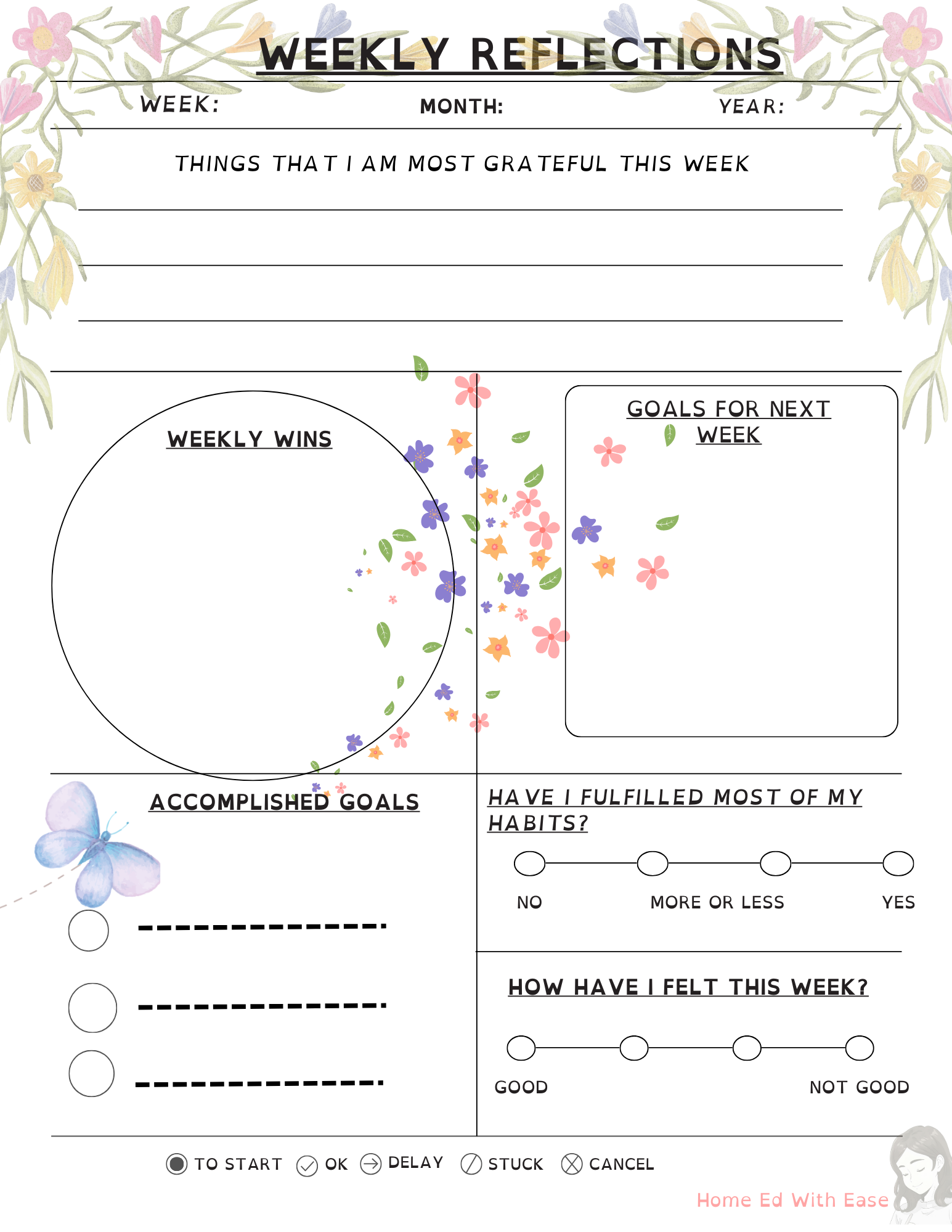Spring Edition Weekly Planner  Home Ed With Ease