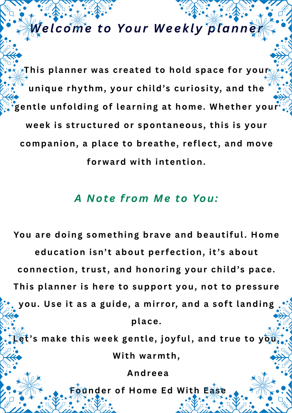 Winter Edition Weekly Planner  The Planning Mum