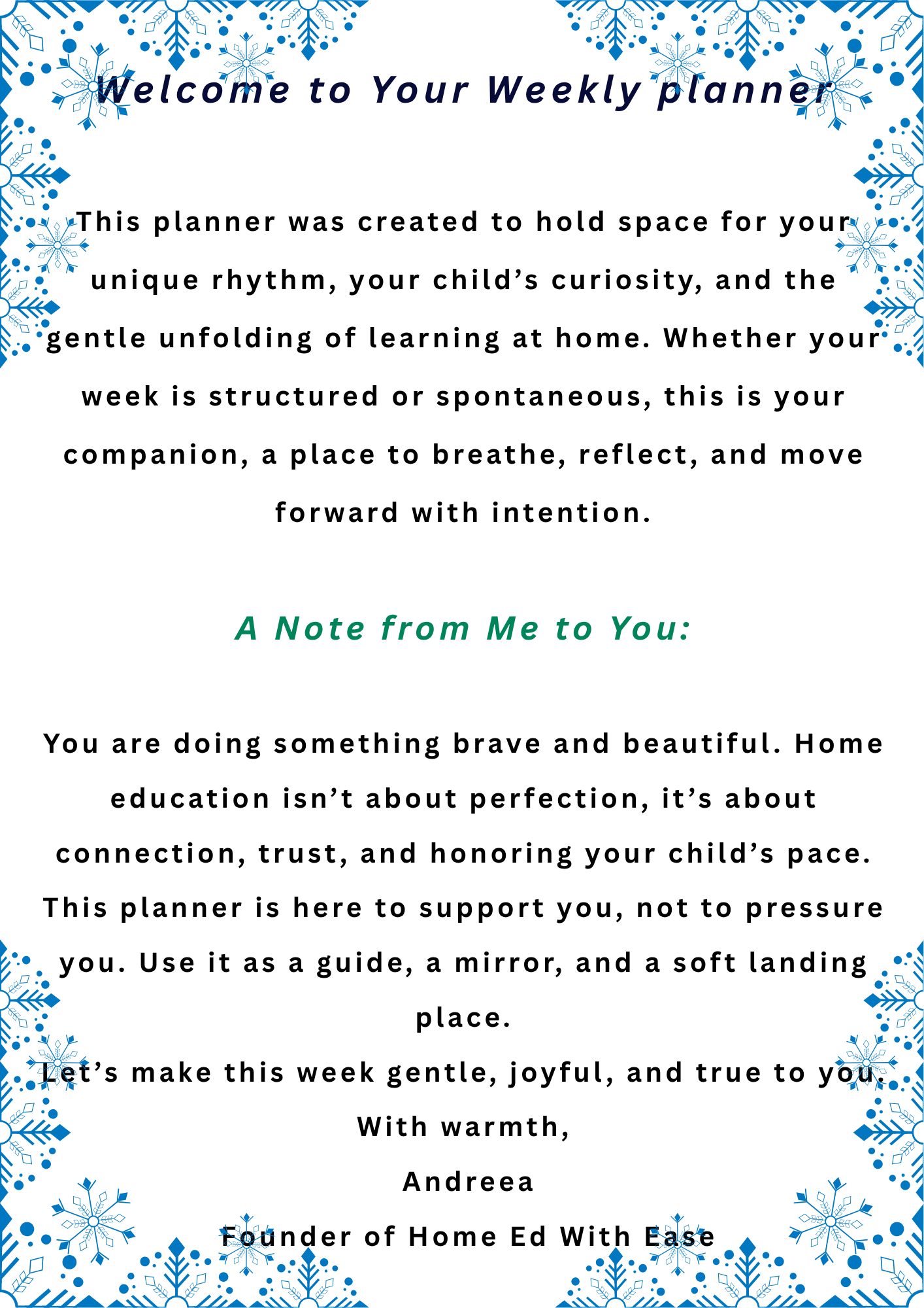 Winter Edition Weekly Planner  The Planning Mum
