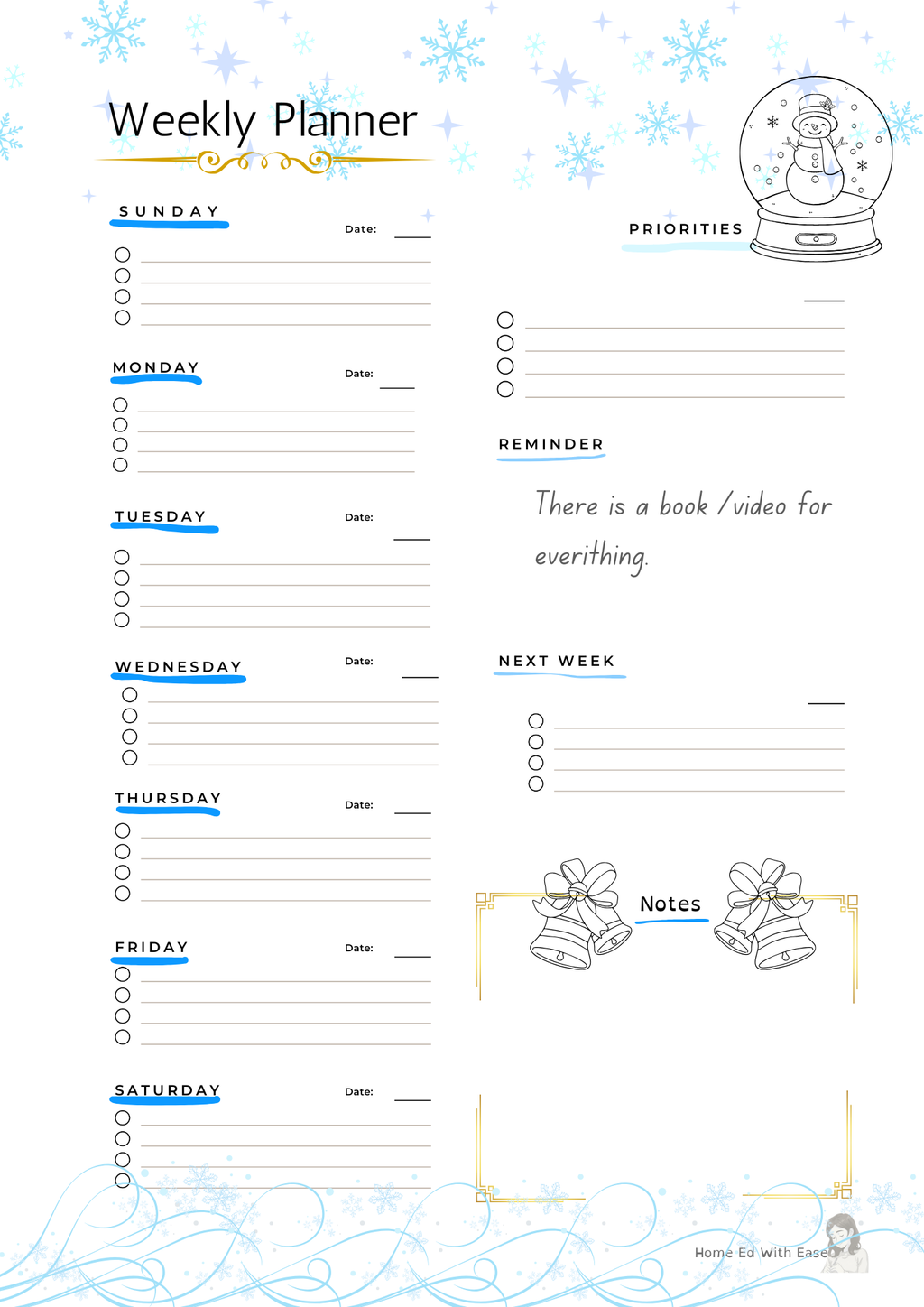 Plan & Thrive — 1-Month Home Ed Lesson Planner (Winter Edition)