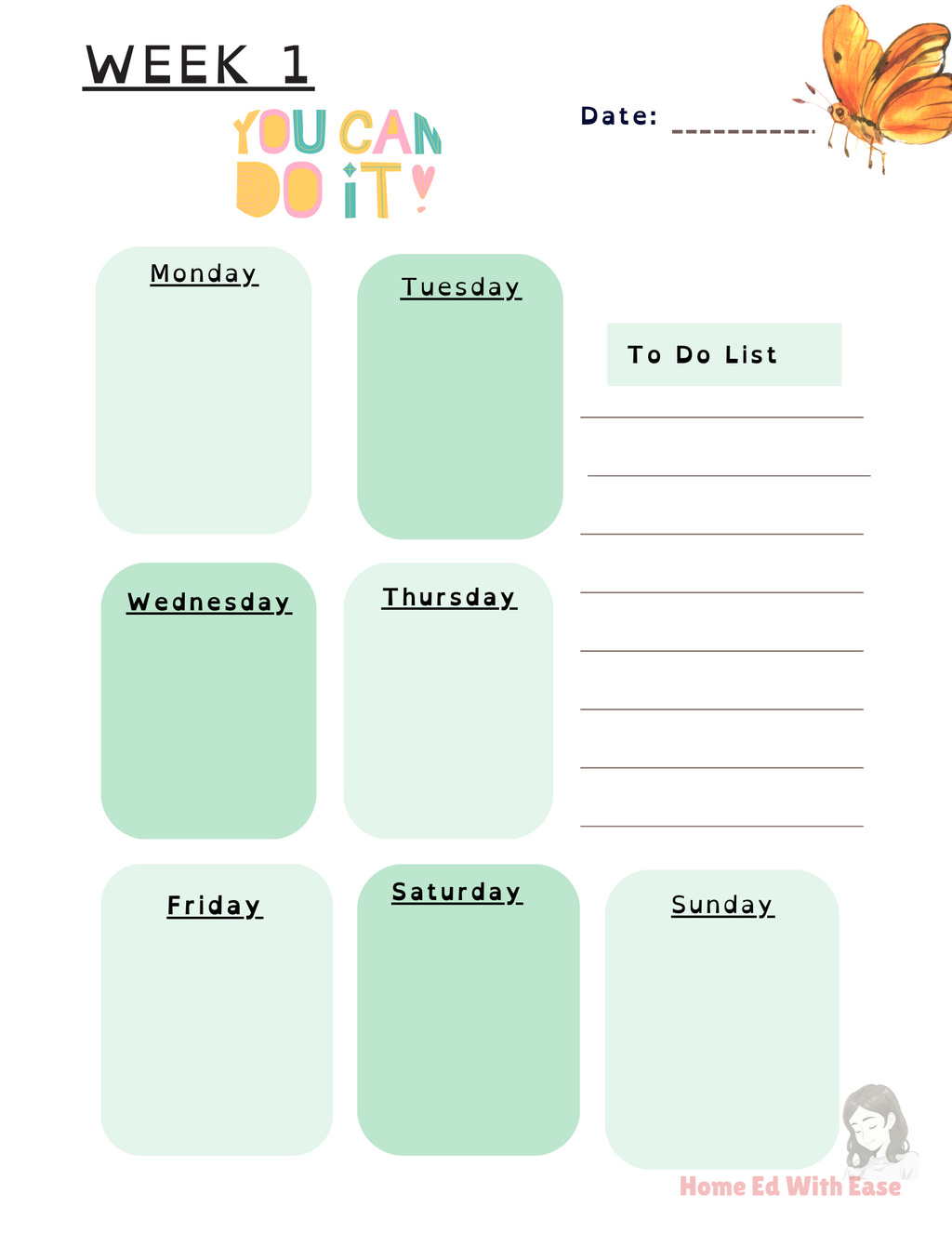 Spring Edition Weekly Planner  Home Ed With Ease