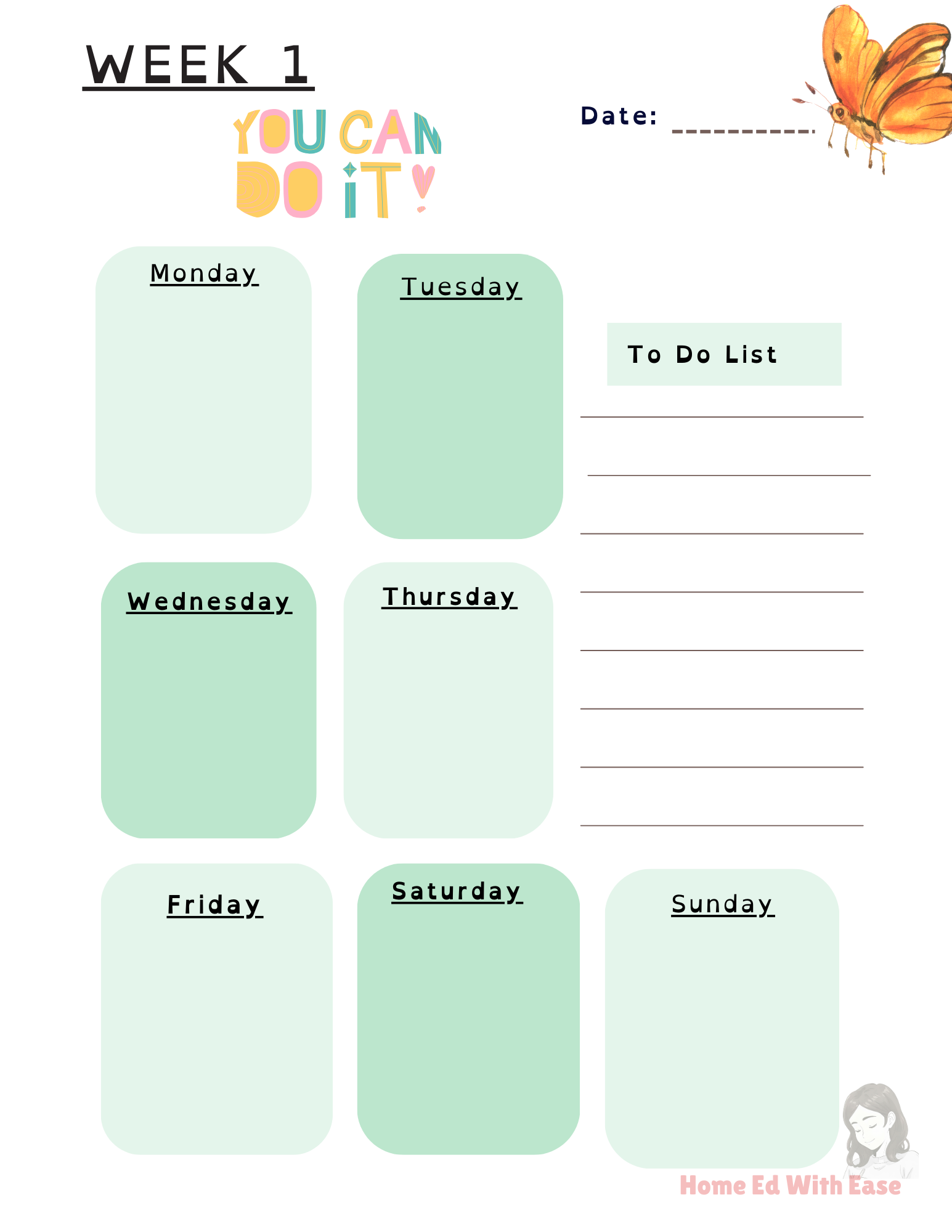 Spring Edition Weekly Planner  Home Ed With Ease