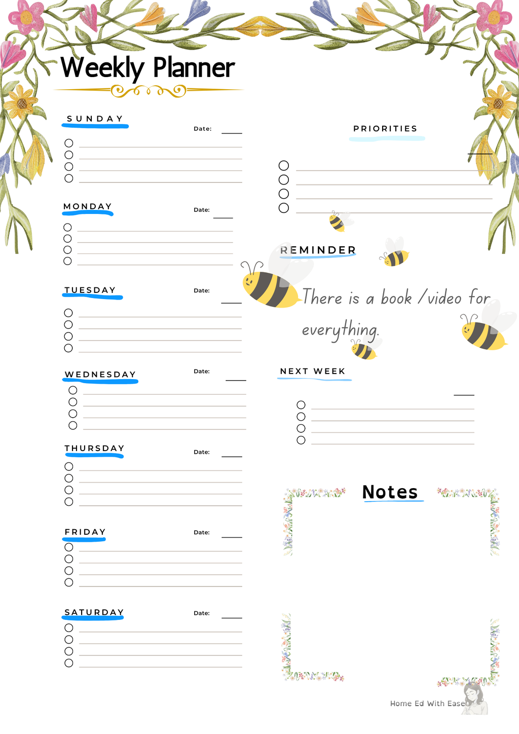 Plan & Thrive — 1-Month Home Ed Lesson Planner (Spring Edition)