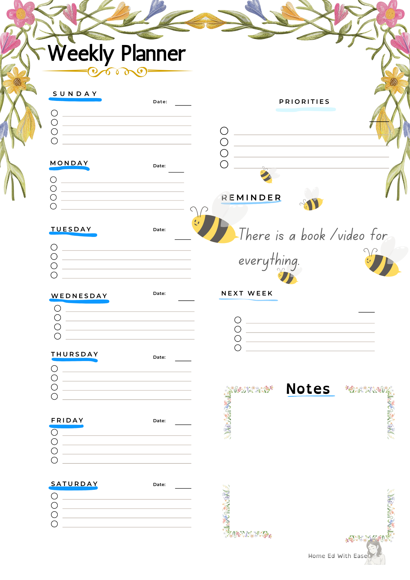 Plan & Thrive — 1-Month Home Ed Lesson Planner (Spring Edition)