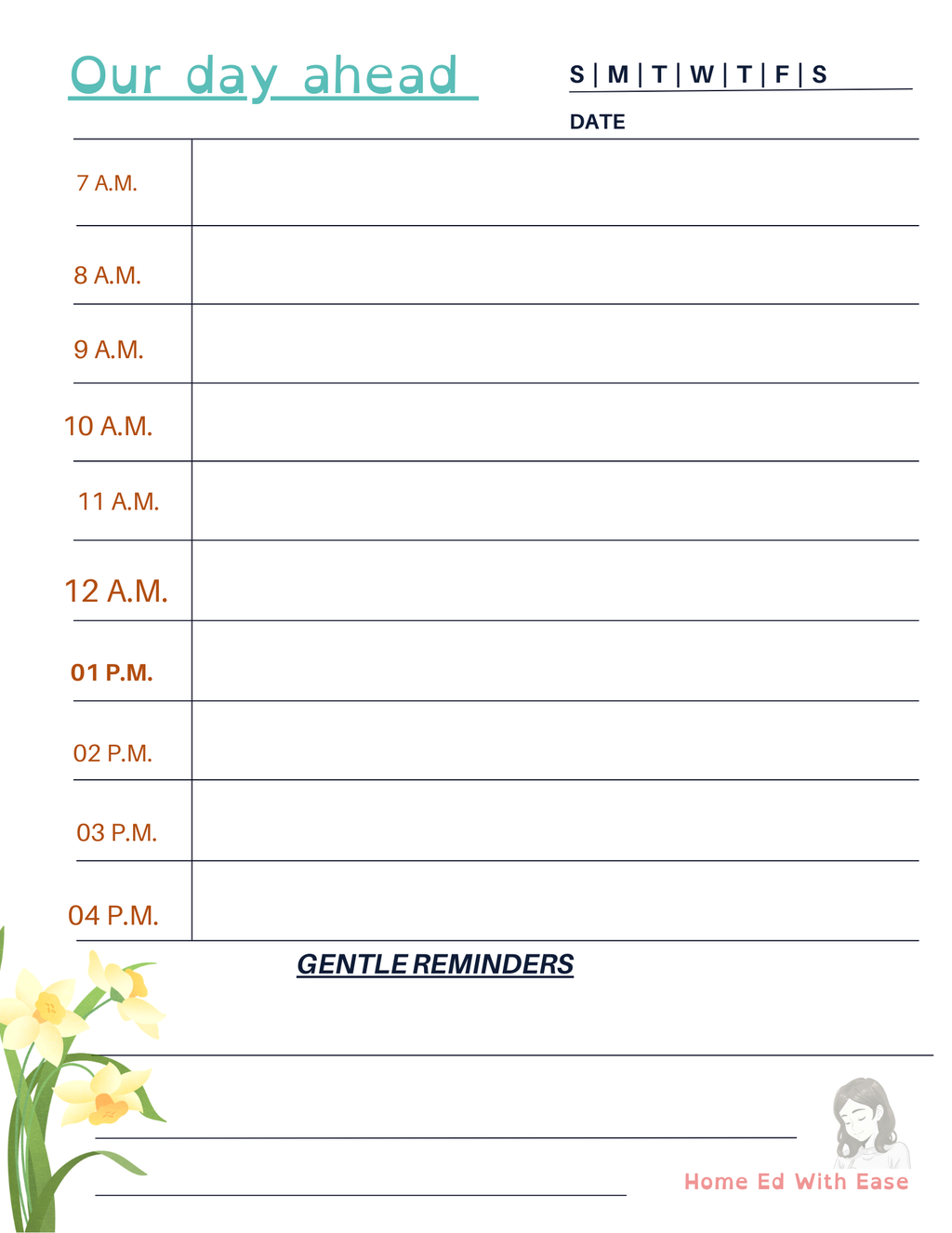 Spring Edition Weekly Planner  Home Ed With Ease