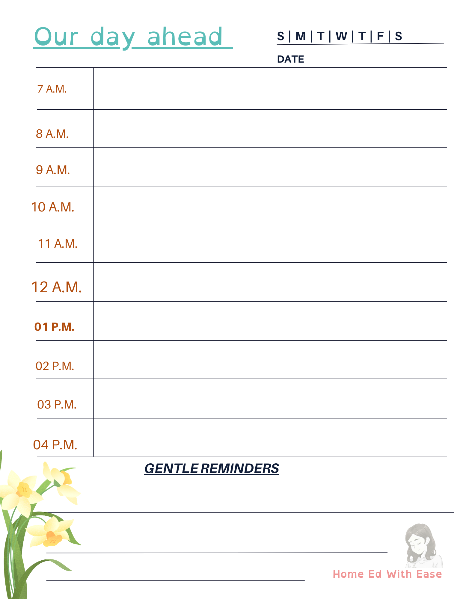 Spring Edition Weekly Planner  Home Ed With Ease