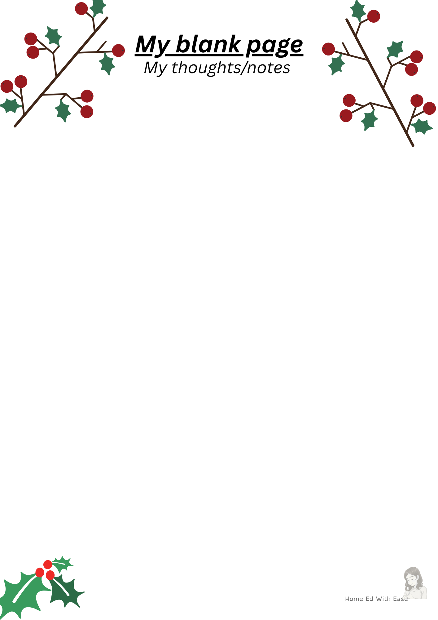Plan & Thrive — 1-Month Home Ed Lesson Planner (Winter Edition)