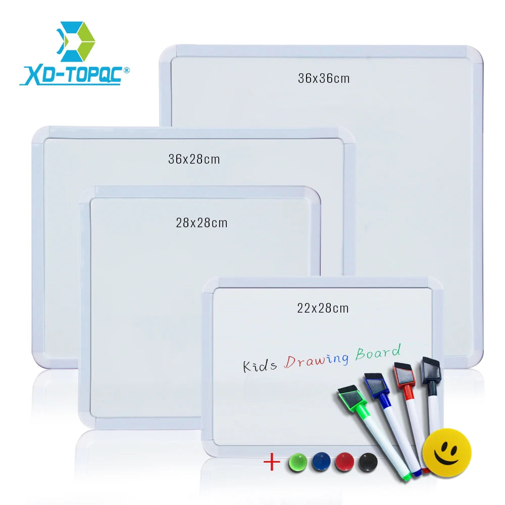 4 Styles Magnetic Whiteboard 1pc PVC Frame Message White Board On Fridge Round Angle Decoration Message Drawing Board For Notes