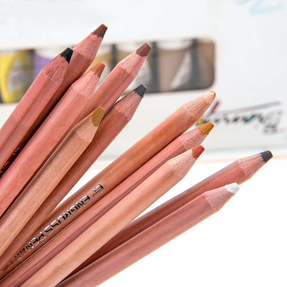 12Pcs Wood Pastel Pencil Set curated for expressive learning