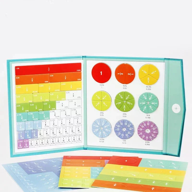 Montessori Magnetic Fraction Book – Wooden Maths Aid for Gentle Learning