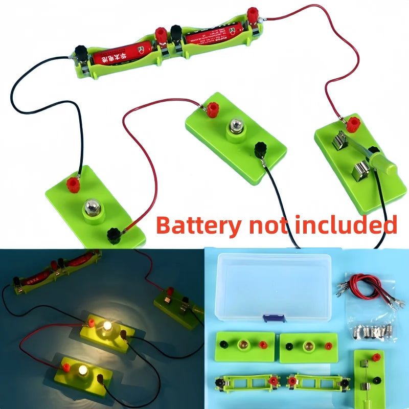 Basic Circuit Electricity Learning Kit DIY Physics Children Educational Manual Toys STEM Experiment Hands-On Ability Tools Gifts